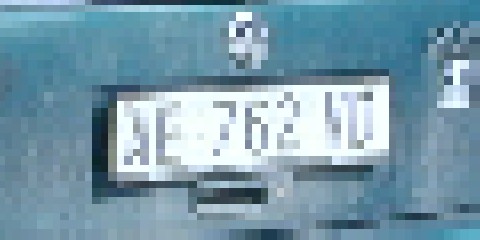 Low resolution image of a license plate