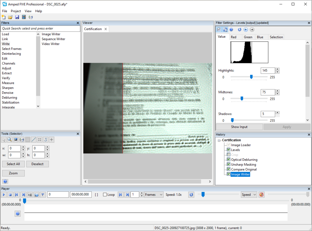 image of a document in amped five