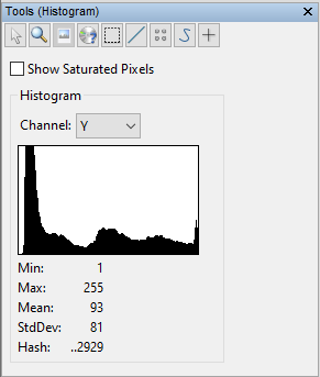 image displaying histogram tool settings