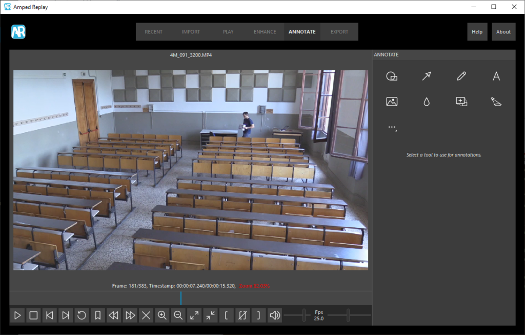 image of a guy in a classroom in amped replay