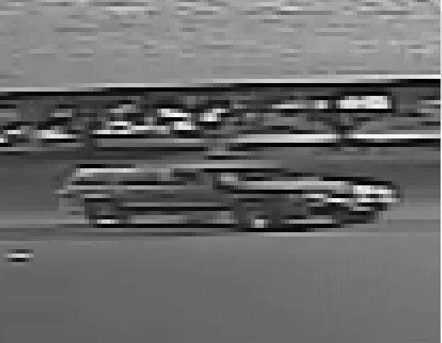 a blurry and stretched image of a vehicle