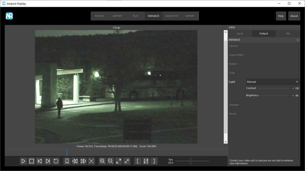 dark image of a man and a bus without timestamp