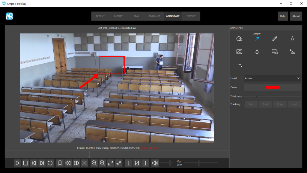 picture of a classroom in amped replay