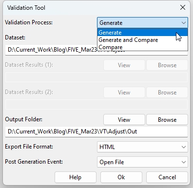 three different processes within the validation tool