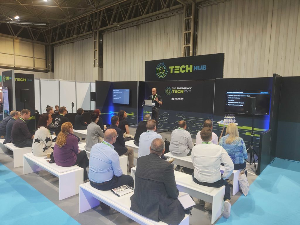 David Spreadborough, forensic analyst, presenting Integrity and authenticity in digital video evidence at the Emergency Tech Show 2023