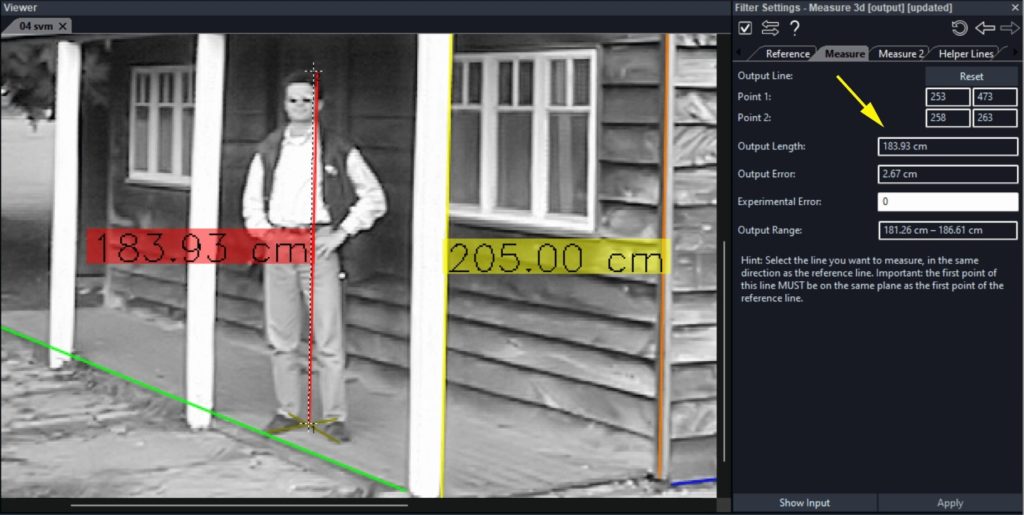 measuring the height of a subject in amped five with measure 3d