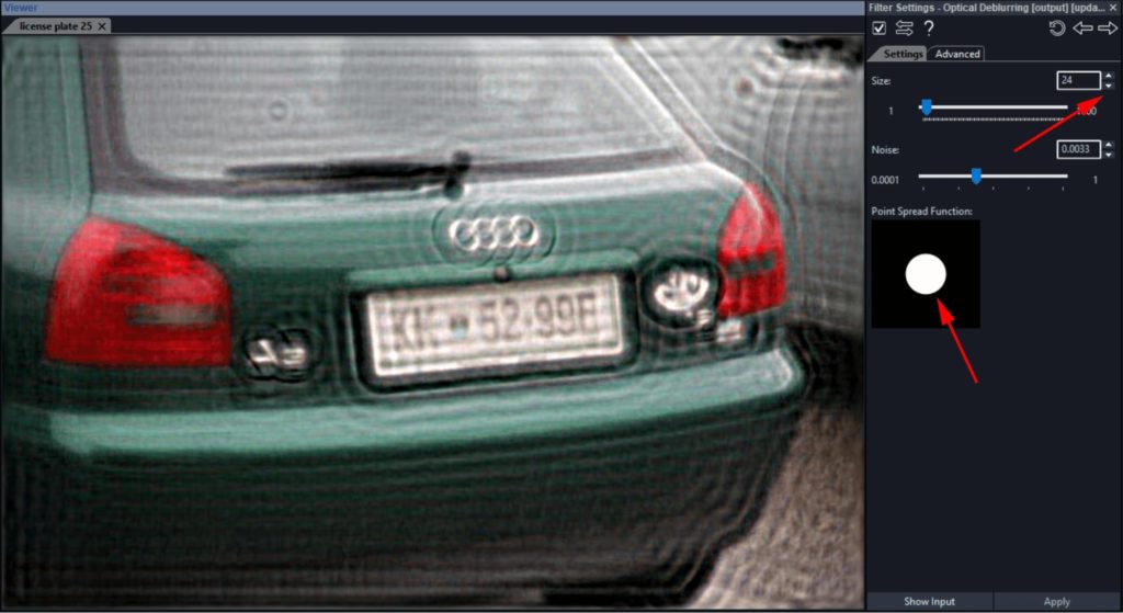 enhanced image pf a license plate in amped five