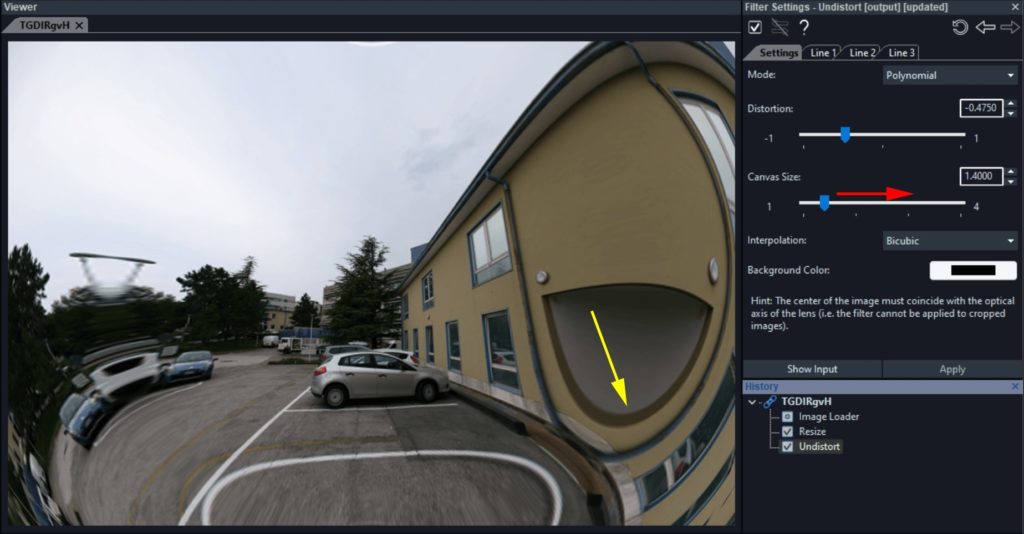 distorted image of cars parked in front of a building in amped five