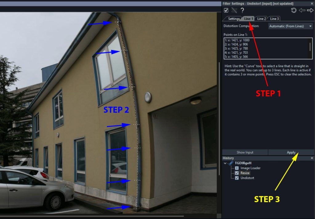 picture showing the image of a building in amped five and arrows pointing a different points