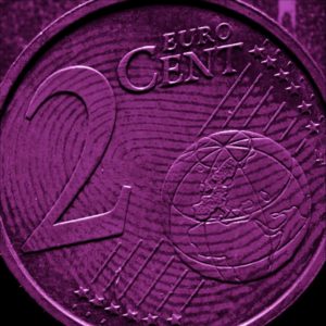 image showing a fingerprint mark on a 2 euro cent coin