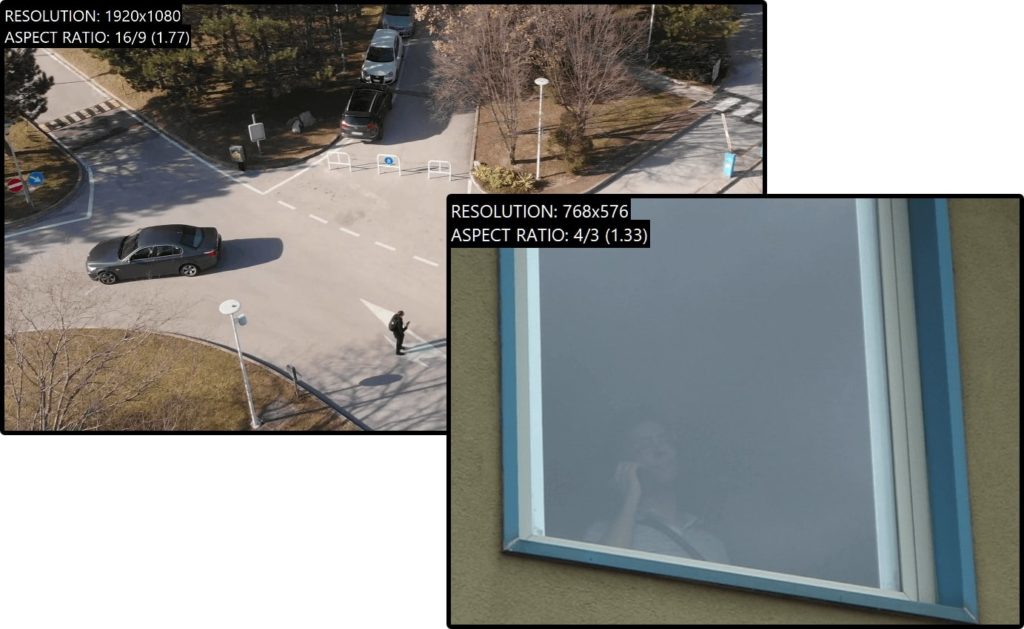 image of a car and a window with different aspect ratios